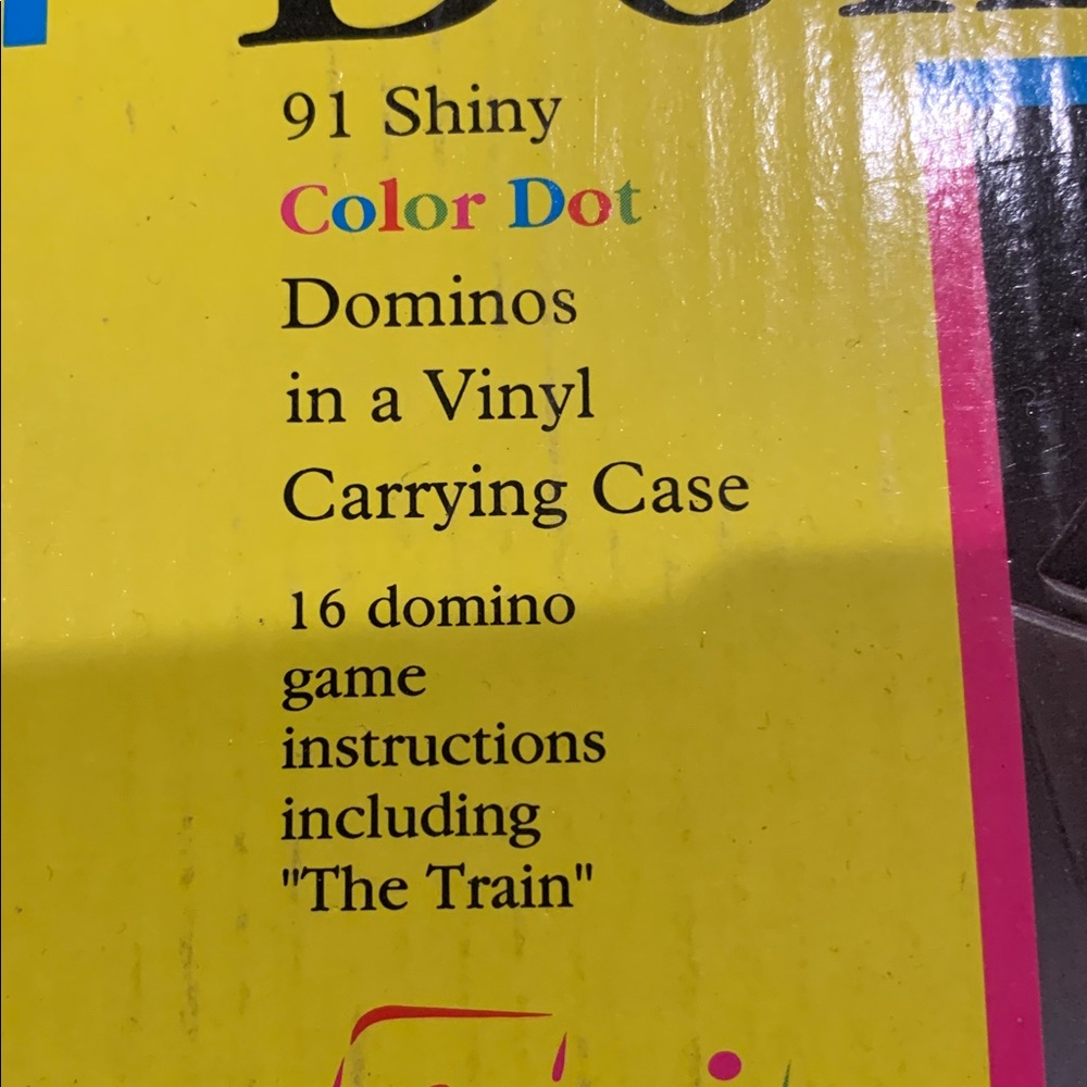 Vintage double twelve color dot dominos set of 91 in carrying case - Picture 3 of 5